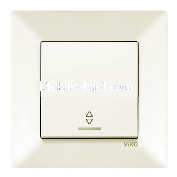 Выключатель одноклавишный проходной с подсветкой крем VIKO MERIDIAN 90970263-WH